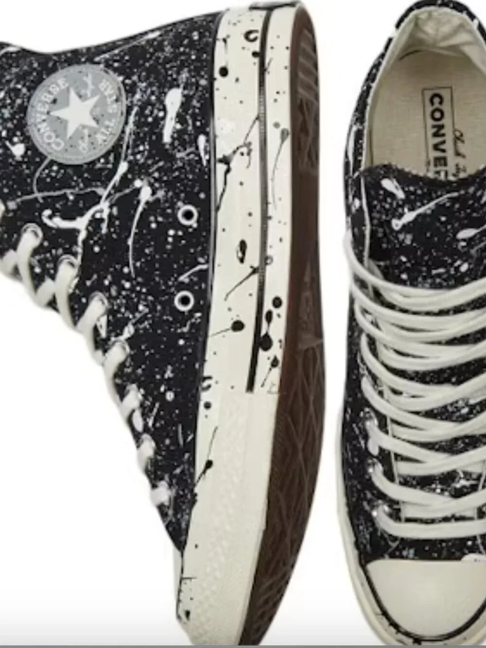 Converse Chuck Taylor All Star 70 Hi Archive Paint Splatter Black White M 4.5
